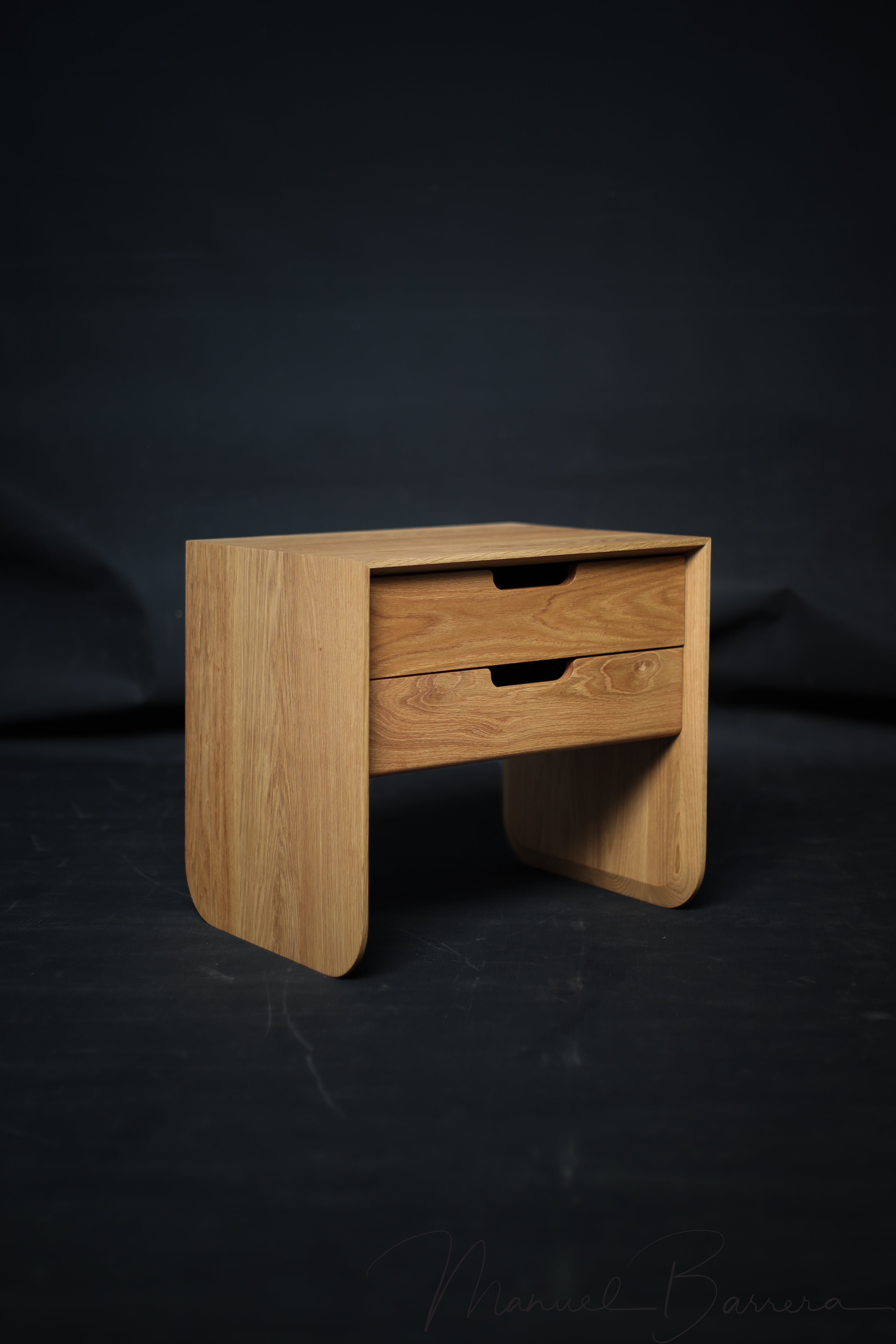 Solid timber brutalist nightstand